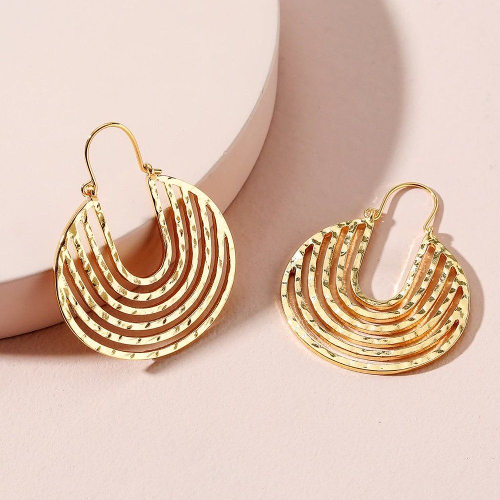 Anthropologie Gold and Silver Geometric Earrings - Picture 2 of 13
